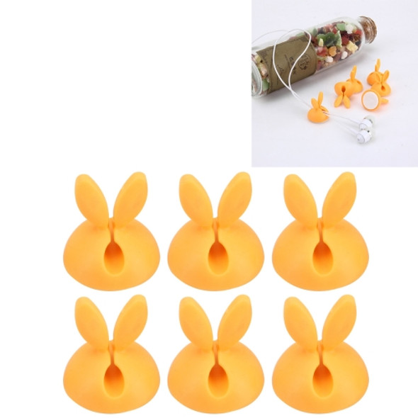 6 PCS CC-941 Rabbit Shape Single Hole Cable Clips Holder, Cable Management System and Cord Organizer Solution(Yellow)