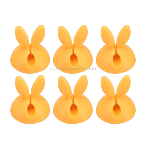 6 PCS CC-941 Rabbit Shape Single Hole Cable Clips Holder, Cable Management System and Cord Organizer Solution(Yellow)