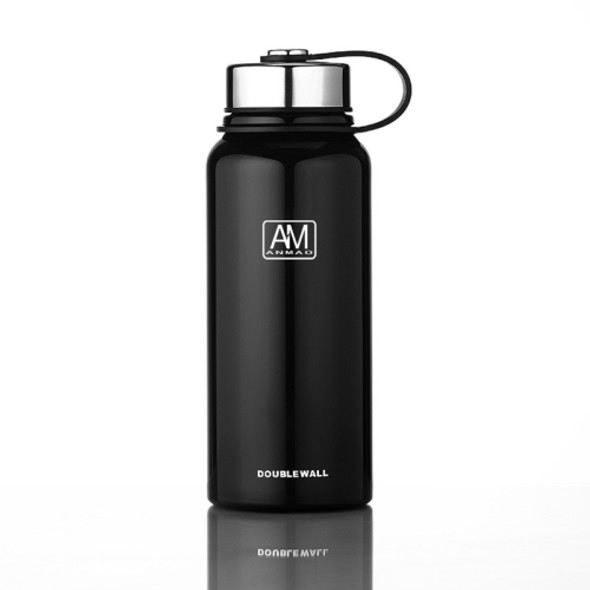 1100ml Outdoor Vacuum Stainless Steel Heat Insulation Cup Portable Large Capacity Sports Bottle(Black)