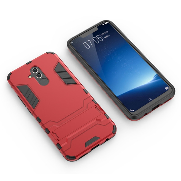 Shockproof PC + TPU Case for Huawei Mate 20 Lite, with Holder(Red)