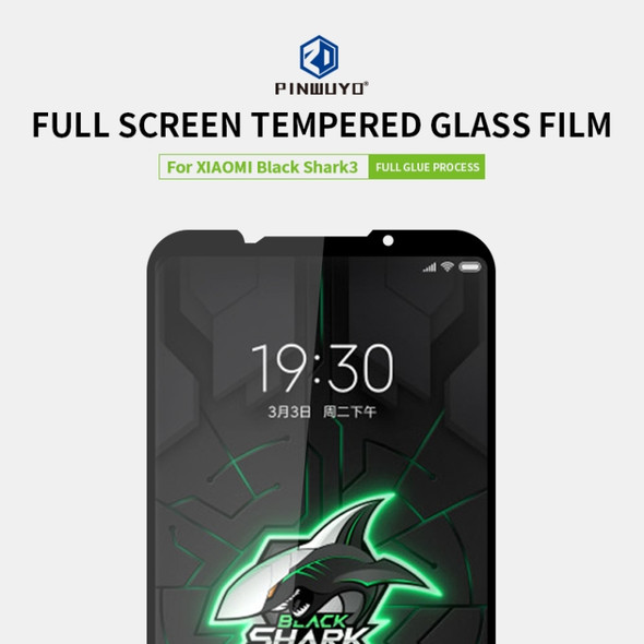 For Xiaomi Black Shark 3 PINWUYO 9H 2.5D Full Screen Tempered Glass Film(Black)