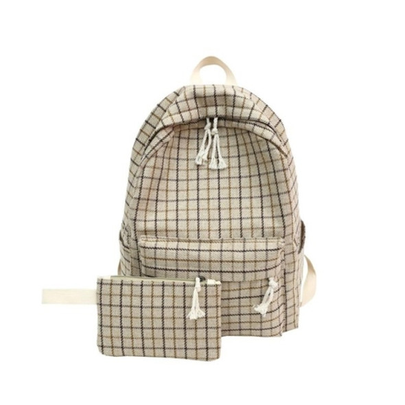 Large Capacity School Bags Backpack Travel Bag Female Bagpack(Khaki  )