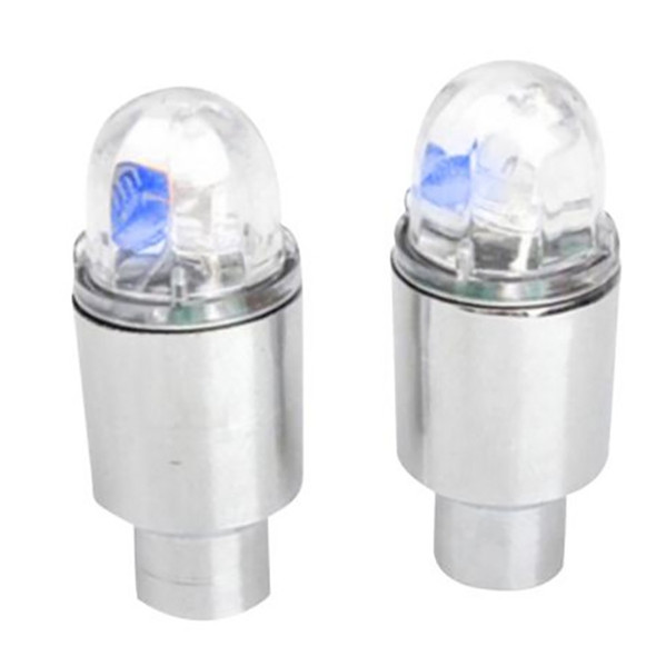 2 PCS Bike Supplies Neon Strobe LED Tire Valve Caps lights