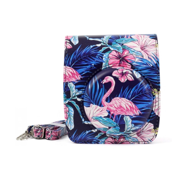 Flamingo Pattern PU Leather Protective Camera Case Bag For FUJIFILM Instax Mini90 Camera