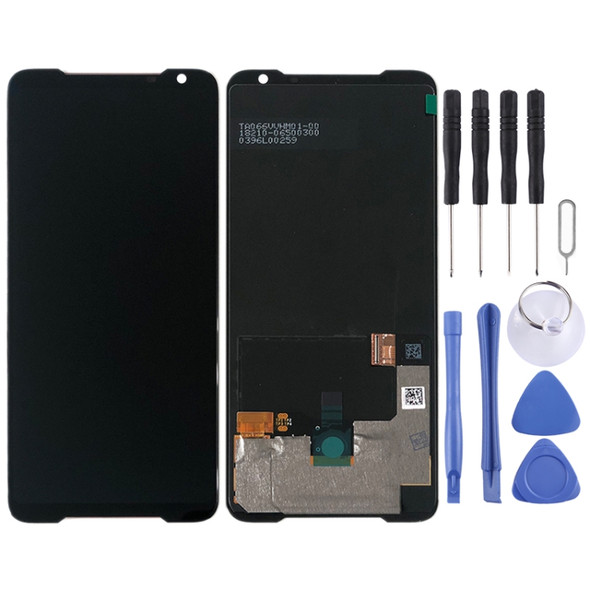 AMOLED Material LCD Screen and Digitizer Full Assembly for Asus ROG Phone II ZS660KL(Black)