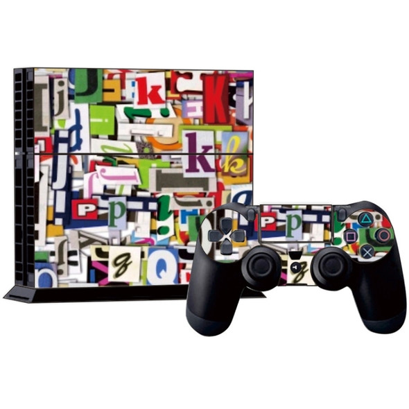 Letter Pattern Decal Stickers for PS4 Game Console