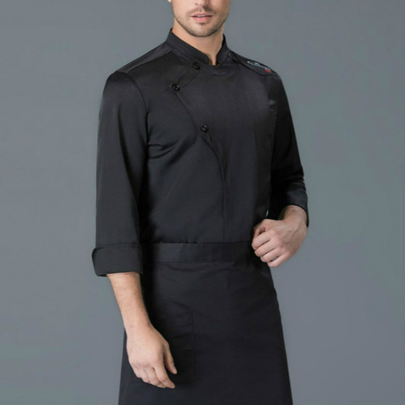 Long Sleeve Chef Clothes Overalls, Size:L(Black)