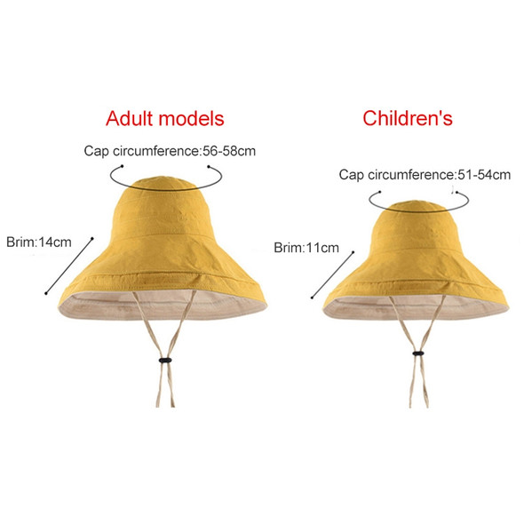 Rust Red Cotton Double-sided Wearable Big Eaves Sun-proof Fisherman Hat, Specification:Children's Models 50-54cm