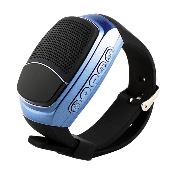 B90 Smart Portable Stereo Wireless Bluetooth V3.0 + EDR Sport Music Watch Speaker, Support Hands-free Calls & Intelligent Screen Display & FM Radio & TF Card & Cellphone Anti-lost(Blue)