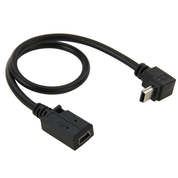 90 Degree Mini USB Male to Mini USB Female Adapter Cable, Length: 28cm