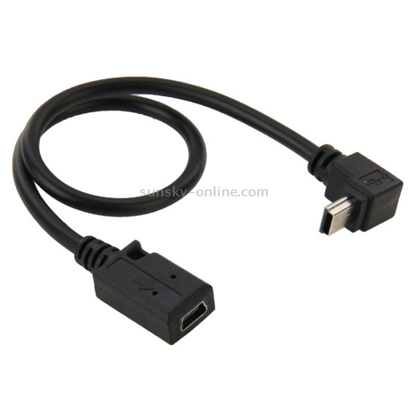 90 Degree Mini USB Male to Mini USB Female Adapter Cable, Length: 28cm