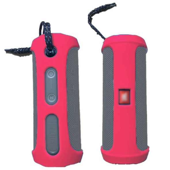 Portable Silica Gel Bluetooth Speaker Protective Case for JBL Flip4 (Red)
