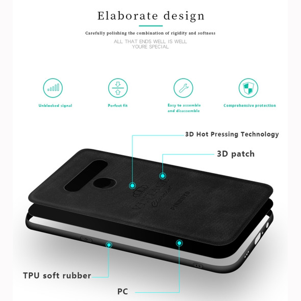 PINWUYO Shockproof Waterproof Full Coverage PC + TPU + Skin Protective Case for LG V40 ThinQ(Black)