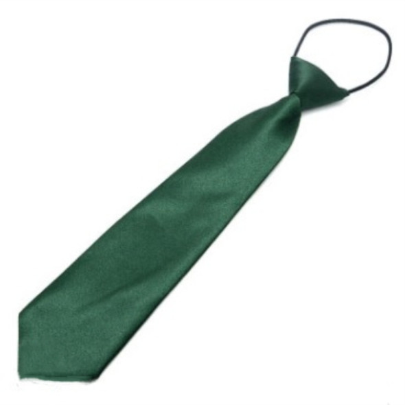 10 PCS Solid Color Casual Rubber Band Lazy Tie for Children(Dark green)