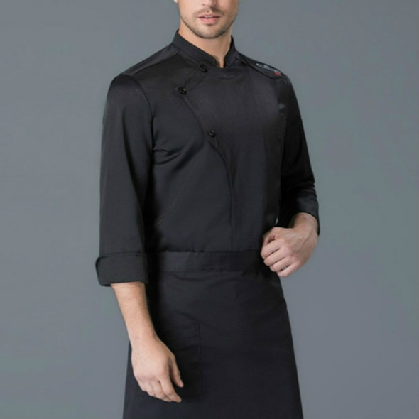 Long Sleeve Chef Clothes Overalls, Size:XXL(Black)