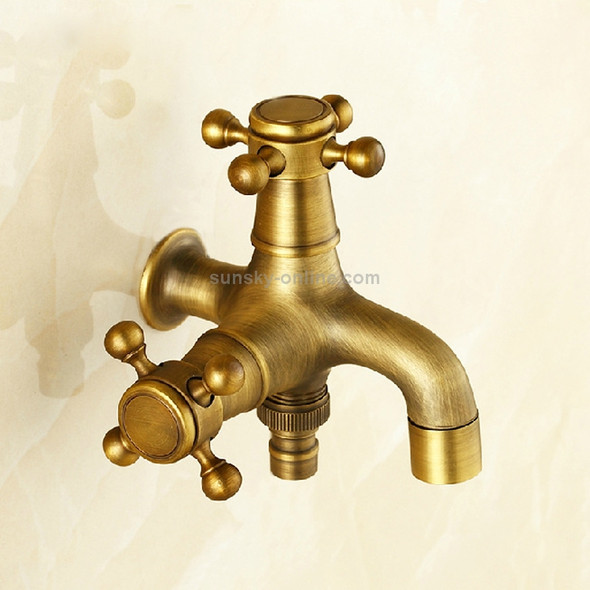 Copper Antique Washing Machine Faucet one Point two Pairs Single Cold 4 Points Faucet