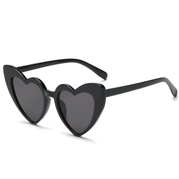 Heart Shape UV400 Polarized Sunglasses for Women(Black)