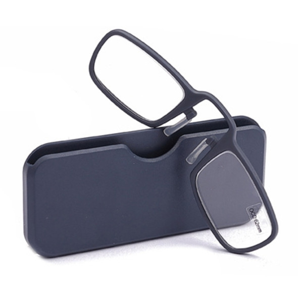 2 PCS TR90 Pince-nez Reading Glasses Presbyopic Glasses with Portable Box, Degree:+1.50D(Blue)