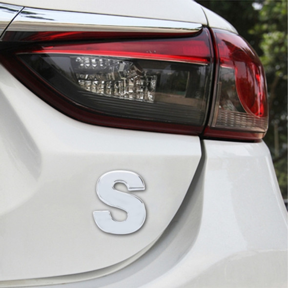 Car Vehicle Badge Emblem 3D English Letter S Self-adhesive Sticker Decal, Size: 4.5*4.5*0.5cm
