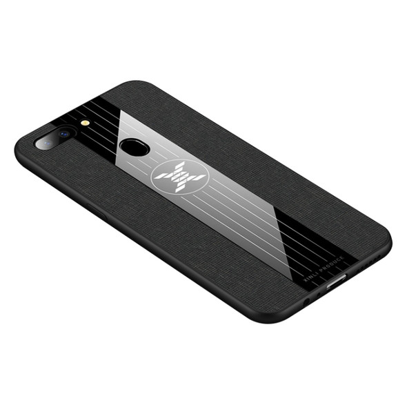 For OPPO R15 Dream Mirror Edition XINLI Stitching Cloth Textue Shockproof TPU Protective Case(Black)