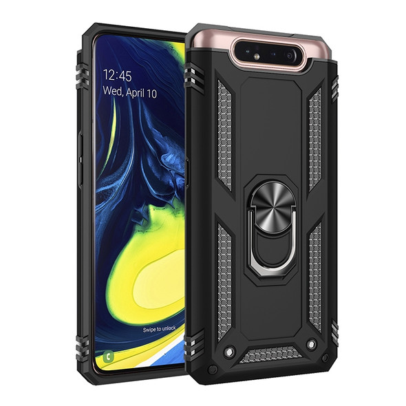 Armor Shockproof TPU + PC Protective Case with 360 Degree Rotation Holder for Galaxy A80(Black)