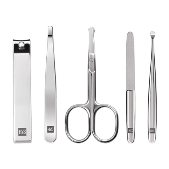 Xiaomi Huohou 5 PCS / Set Stainless Steel Nail Clippers Set Beauty Scissors Tweezers