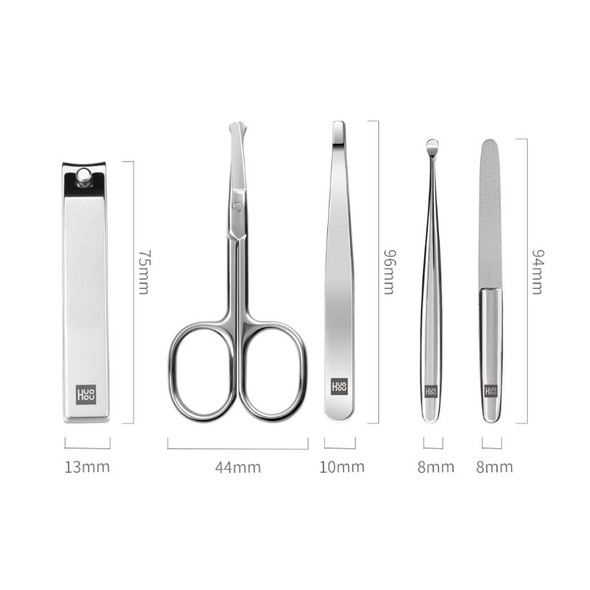 Xiaomi Huohou 5 PCS / Set Stainless Steel Nail Clippers Set Beauty Scissors Tweezers
