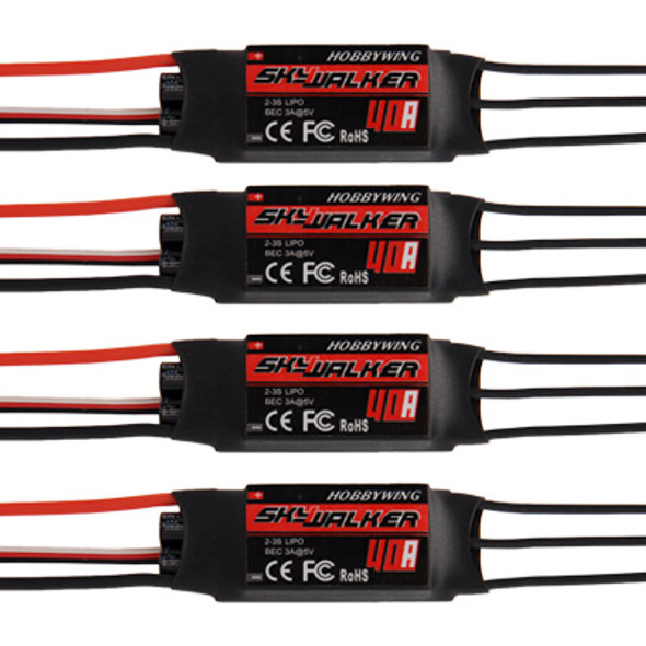 4 pcs Skywalker 40A Electronic Brushless Motor Speed Controller