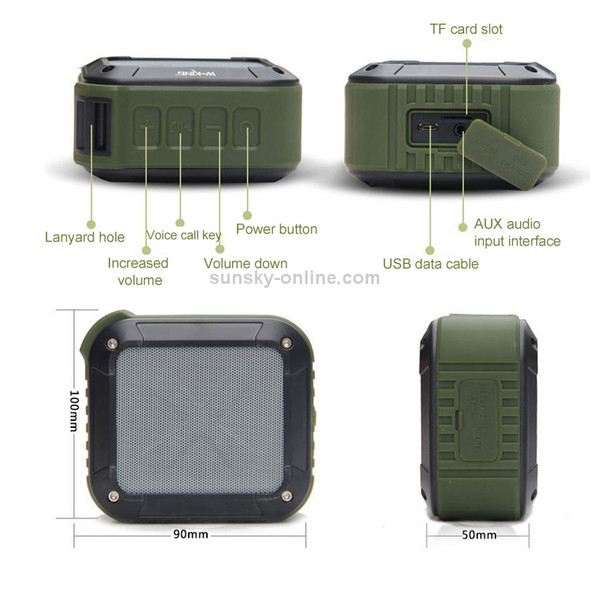W-KING S7 Mini Wireless Waterproof Loudspeaker With TF/FM/AUX/NFC Bluetooth Bike Speaker(black)
