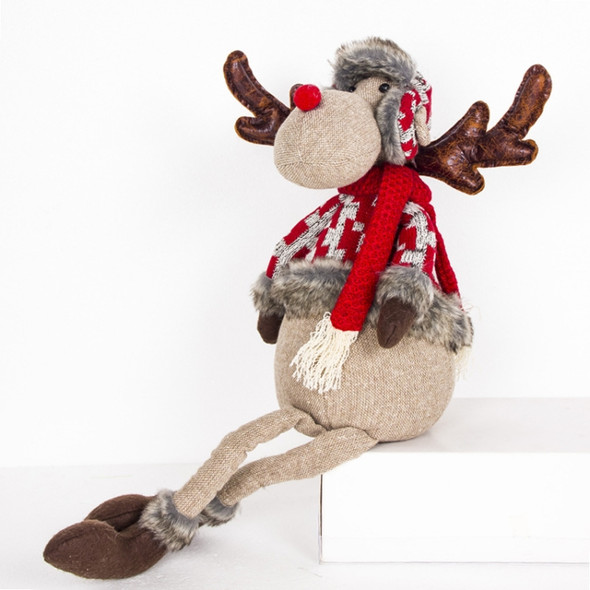 2 PCS Christmas Hotel Mall Creative Elk Toy Doll Decoration Gift(Earmuffs )