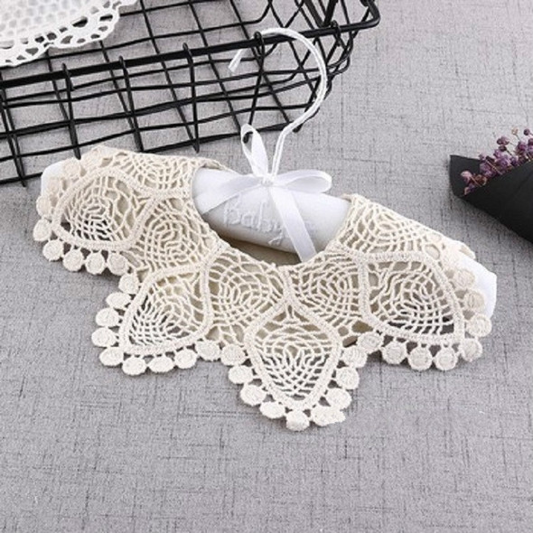 Cotton Lace Female Baby Bib Princess Bib Saliva Towel 360 Degree Rotation Child Fake Collar Decoration, Color:Pineapple Flower Apricot