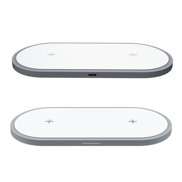 W31 2 in 1 QI Standard Dual Charge Wireless Charger for QI Standard Mobile Phone & AirPods 2(White)