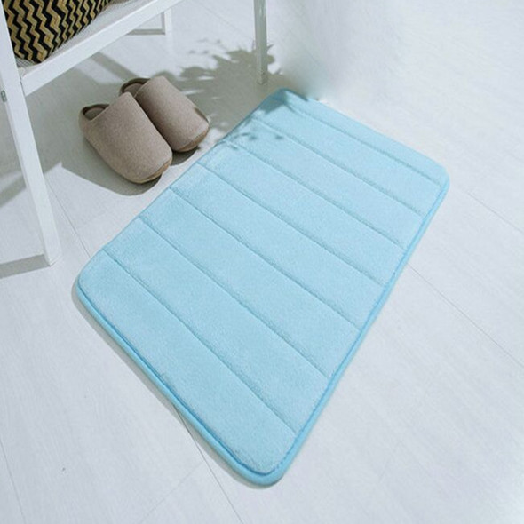 Non Slip Water Absorption Rug Bathroom Mat Shaggy Memory Foam Kitchen Door Floor Mat, Size:50X80CM(Blue)