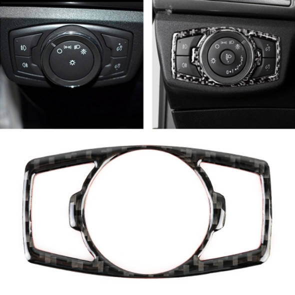 Car Carbon Fiber Headlight Adjustment Frame Decorative Sticker for Ford New Mondeo