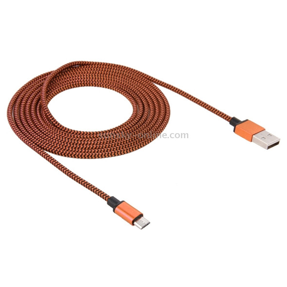 2m Woven Style Micro USB to USB 2.0 Data / Charger Cable, For Galaxy S6 / S5 / S IV / Note 5 / Note 5 Edge, HTC, Sony(Orange)