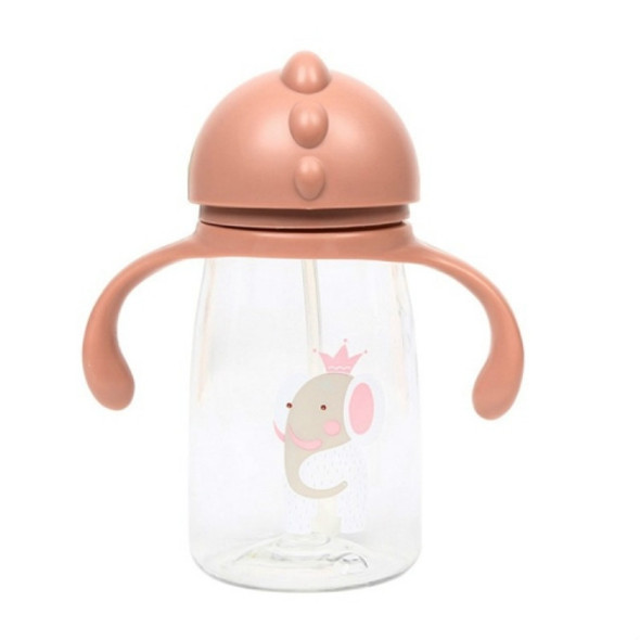 Shatter-resistant Cartoon Baby Learn To Drink Cup Leak-proof And Anti-cricket Baby Straw Cup With Handle(Brown Handle)