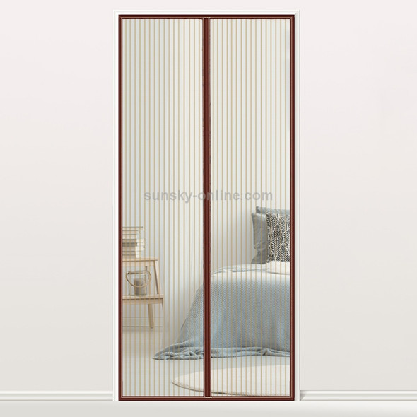 Magic Mesh Magnetic Mosquito-proof Screen Door Curtain, Size:210x100cm(Coffee)