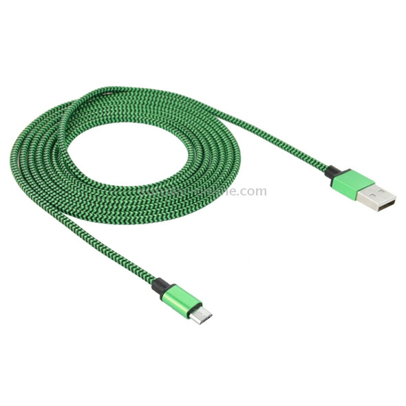2m Woven Style Micro USB to USB 2.0 Data / Charger Cable, For Galaxy S6 / S5 / S IV / Note 5 / Note 5 Edge, HTC, Sony, Length: 2m(Green)