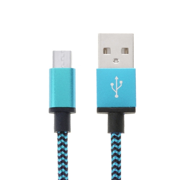 2m Woven Style Micro USB to USB 2.0 Data / Charger Cable, For Galaxy S6 / S5 / S IV / Note 5 / Note 5 Edge, HTC, Sony(Blue)