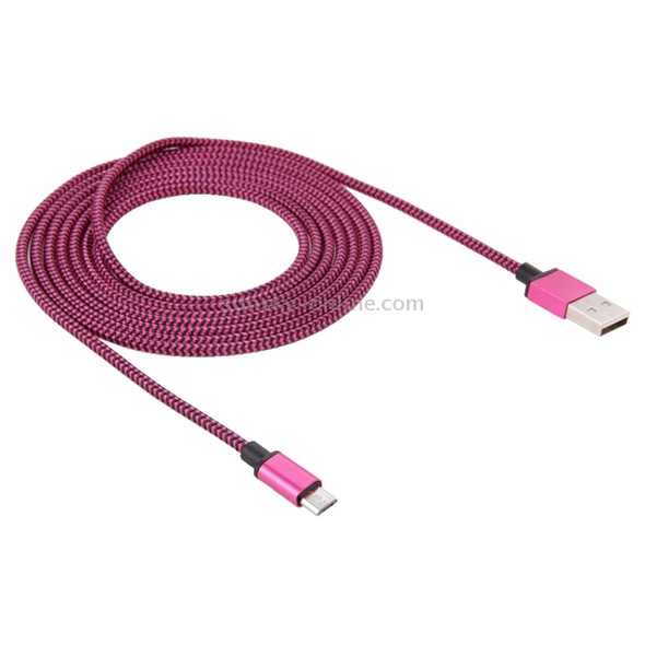 2m Woven Style Micro USB to USB 2.0 Data / Charger Cable, For Galaxy S6 / S5 / S IV / Note 5 / Note 5 Edge, HTC, Sony(Magenta)