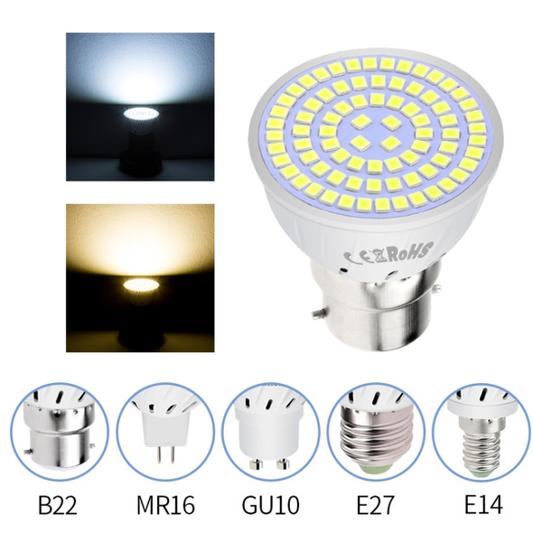 LED Concentrating Plastic Lamp Cup Household Energy-saving Spotlight, Wattage:7W B22 60 LEDs(Warm White)