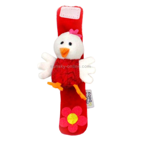 Soft Animal Plush Wrist Rattle Enlightenment Puzzle Baby Toy(White Chick)