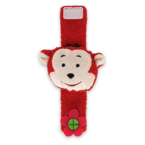 Soft Animal Plush Wrist Rattle Enlightenment Puzzle Baby Toy(Monkey)