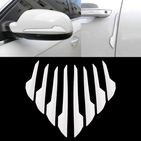 8 PCS Car Vehicle Door Side Guard Anti Crash Strip Exterior Avoid Bumps Collsion Impact Protector Sticker(White)