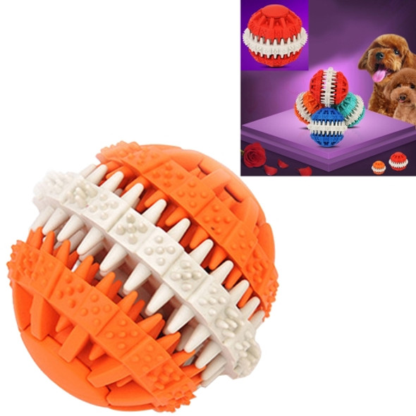 Dog Toy Balls for Pets Tooth Cleaning Chewing Toys Balls of Non-Toxic Soft Rubber, Large Size (Orange)