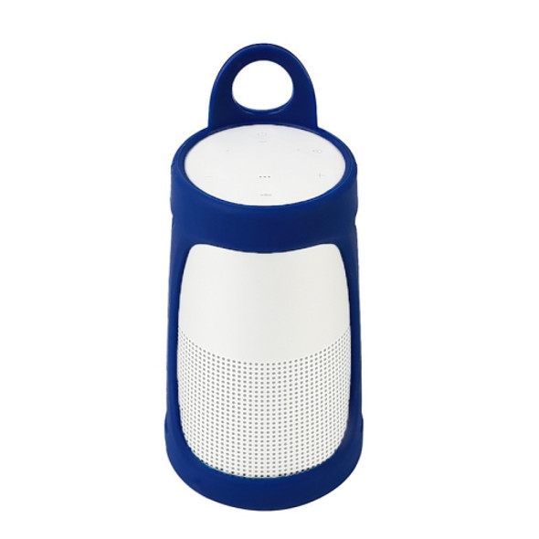 Portable Silica Gel Bluetooth Speaker Protective Case for BOSE Soundlink Revolve+ (Dark Blue)