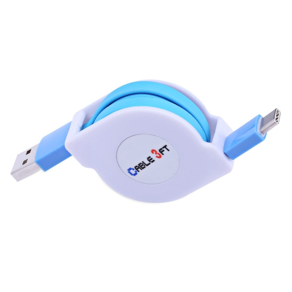 1m 2A 110 Copper Core Wires Retractable USB-C / Type-C to USB Data Sync Charging Cable, For Galaxy S8 & S8 + / LG G6 / Huawei P10 & P10 Plus / Xiaomi Mi6 & Max 2 and other Smartphones(Blue)