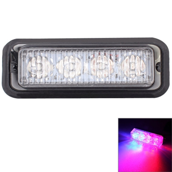 12W 720LM Blue: 440-480nm / Red: 635nm 4-LED Blue + Red Light Wired Car Flashing Warning Signal Lamp, DC12-24V, Wire Length: 95cm