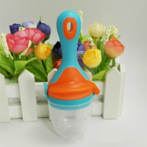 Infant Fruit and Vegetable Pacifier Bite Baby Food Supplement Feeder, Size:M(Blue)