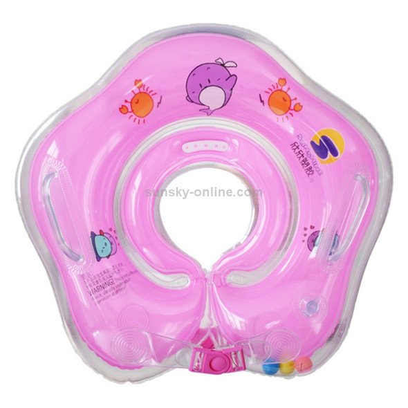 Circle Shaped Inflatable Baby Children Swimming Neck Ring(Pink)